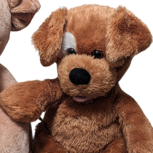 Build a Bear Set of 2 Brown with Spots Plush Stuffed Toy Puppy Dogs - Picture 13 of 14